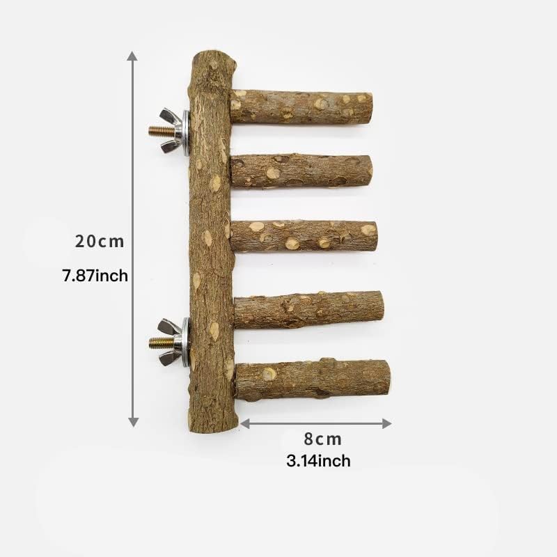 AWXZOM Natural Wood Bird perches Bird Ladder Perch Parrot Ladder Hamster Climbing Toys Nature Wood Stand Parrot Chew Toy for Small Animal