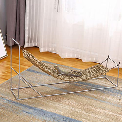 Mipcase 2Pcs Reptile Seagrass Hammock Lizard Hammock Hanging Ladder Lounger Climbing Accessories for Gecko Lizard Snake Hermit Crabs Geckos Other Small Animal Habitat Sleep Bed