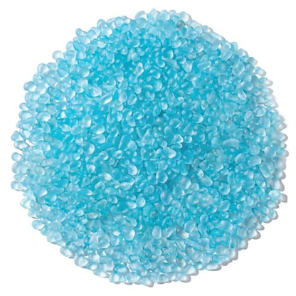 Keedolla Ice Blue Sea Glass Marbles Stones Frosted Glass Pebbles Gemstones for Aquarium Rocks, Fish Tank Gravel, Vase Fillers, DIY Crafts - 230g/8oz - color: Ice Blue, size: 0.5 LB