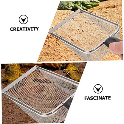 BESPORTBLE 2pcs Sand Steel Litter Scoop Long Handled Litter Shovel Aquarium Substrate Scooper Guinea Pig Poop Scooper Terrarium Tools