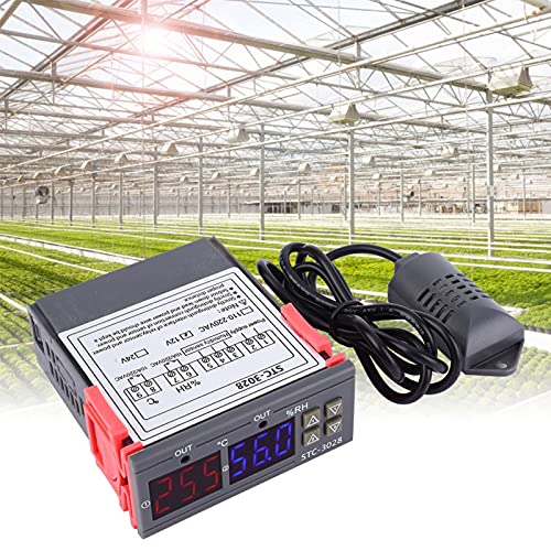 Temperature Controller STC 3028 12V Optional Integrated Sensor for Fermentation Reptile Incubation Home Brewing, 1°C Accuracy 0.1 Resolution Large Screen Display (12V) - size: 12V