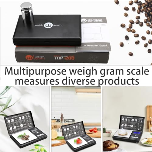 Digital Pocket Gram Scale 200g x 0.01g High Precision with 100g Calibration | Mini Scale Weighs Kitchen Small Food, Jewelry, Ounces, Grains, LCD Display, Tare Function With 100g Calibration Weight - size: 200g / 0.01g (Model: TOP-100)