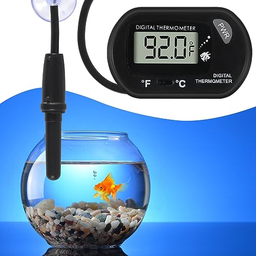 10Pcs Aquarium Thermometer Fish Tank Thermometer Reptile Terrarium Water Test Digital with LCD Display Fahrenheit/Celsius(℉/℃) - color: 10PCS