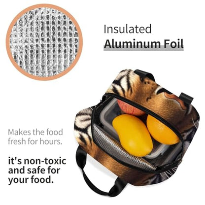 Insulated Lunch Bag Bengal Tiger Lunch Box for Women Men Reusable Leakproof Lunch Cooler Bag for Office Picnic - color: Bengal Tiger