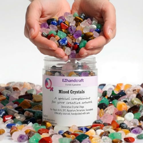 Mixed Crystal Chips Bulk 2lbs, Assorted Natural Gemstone Chips, 2400+ Pieces - color: Mixed Crystals, size: 2LB
