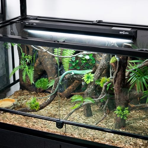 REPTI ZOO Switchable UVB Light for Reptiles, 24W T5 UVB Light Combo Kit for Tropical & Desert Reptile, 22.6" Terrarium Hood Lamp Fixture with UVB 10.0 Bulb for Bearded Dragon Snake Gecko Lizard Turtle - size: 22.6 IN