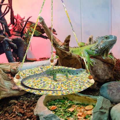 Jspupifip Reptile Hammock Bearded Dragon Accessories Hanging Hammock Green | Small Pet Habitat Shelter Cage Accessories for Chameleon Birds Rats Hamster Iguana - color: Green