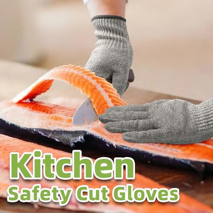 Schwer SlicePro ANSI Cut Resistant Gloves, Food Grade Cutting Glove for Kitchen Food Prep, Mandoline Gloves for Meat Cutting, Oyster Shucking, Fish Fillet Processing, PR1501-G, L | Non PFAS, No Glass Fiber, for Kitchen Food Prep, Mandolin Slicing, Meat Cu