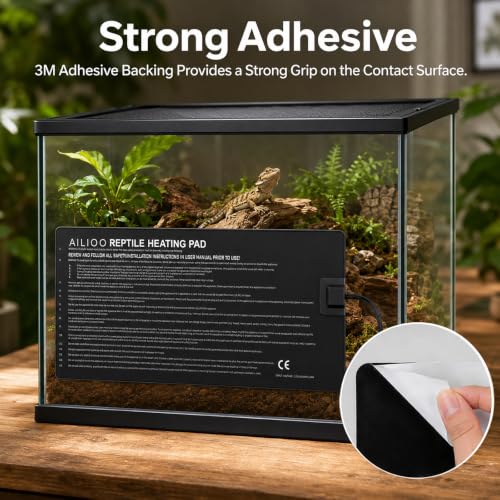 Aiicioo Reptile Heating Pad - Hermit Crab Heater Heat Mat for Reptiles Snake Lizard 24 Watt - size: 8" X 18"(24W)