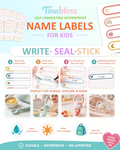 Tinabless 480 Pcs Water Bottle Name Stickers for Kids, Mini Rainbow | 480 Mini Rainbow Water Bottle Name Stickers For Kids, Lunch Boxes, School Supplies And Daycare Essentials. - color: Mini Rainbow-480pcs