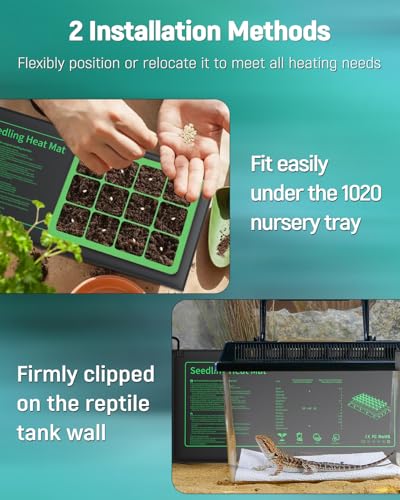 Pawfly 20 W Seedling Heat Mat Waterproof Plant Heating Mat 20.5 x 10 Inch Heat Mat for Plants Heating Pad for Seed Starting Indoor Gardening Greenhouse Germination Breeding Brewing & Reptiles