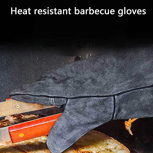 Welding Gloves, 16 Inch Bite Proof Animal Handling Gloves Cotton Protection Anti Scalding Heat Resistant Gloves Durable Scratch Bite Resistant Gloves for BBQ Grooming Reptile Welder Porter