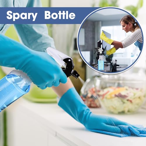 Eccliy 20 Pack 16oz Empty Spray Bottles, Leakproof Cleaning Bottles with Measurement and Adjustable Nozzle for Housekeeping, Commercial Use(Clear Cylinder,Black White Spray Head) - color: Black White Spray Head, style: Clear Cylinder