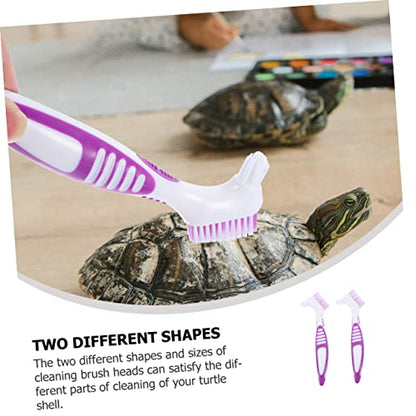 ORFOFE 4pcs Portable Turtle Care Cleaning Brace Brush for Tortoise Shell Cleaning