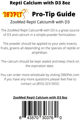 's Bundle with Zoomed Repti Calcium with D3 (8oz) - Includes Attached DBDPet Pro-Tip Guide