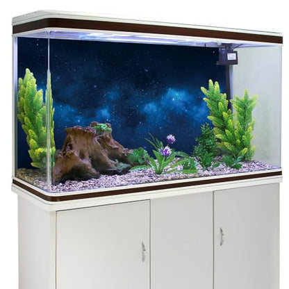 AWERT 72x18 inches Galaxy Aquarium Background Cloud Stars and Blue Cosmic Universe Fish Tank Background Mystery Space Terrarium Background - size: 72x18in/180x45cm