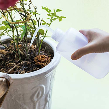 Oubest Squeeze Washing Bottle Succulent Watering Bottle 500ml Water Squirt Irrigation Squeeze Sprinkling Can Plastic Wash Plant 2pc - color: White, size: 500ml+500ml
