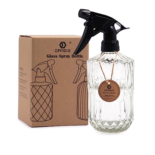 Glass Spray Bottle, Plant Misters Clear 13.5 oz Adjustable Nozzle | Fine Mist for Plants and Jet Stream Cleaning, BPA-free Glass, Plastic Rust-proof nozzle, Garden Plants Small Watering Can - color: G-Transparent