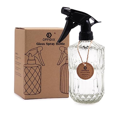 Glass Spray Bottle, Plant Misters Clear 13.5 oz Adjustable Nozzle | Fine Mist for Plants and Jet Stream Cleaning, BPA-free Glass, Plastic Rust-proof nozzle, Garden Plants Small Watering Can - color: G-Transparent