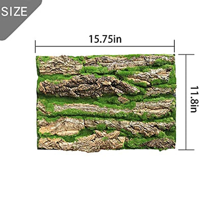 PINVNBY Reptile Terrarium Cork Background, Bearded Dragon Tank Bark Backdrop Wall Decor with Artificial Moss for Gecko Lizard Tortoise Frog Chameleon(4 Pack) - size: 【4 PCS】