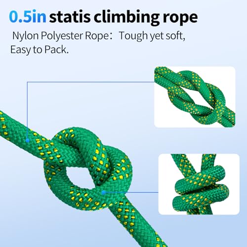 150Ft 1/2 Inch Heavy Duty Climbing Rope,Arborist Rope for Tree Pulling (Green) - size: 150ft-Green