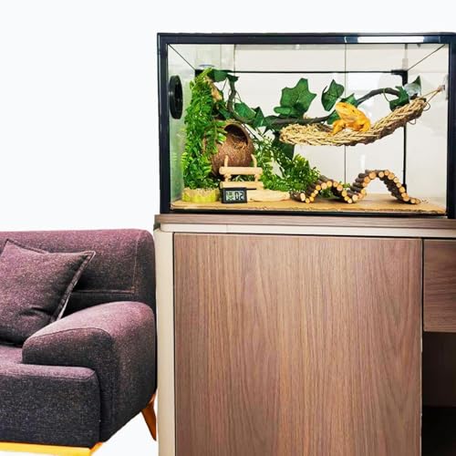 TEICCI Bearded Dragon Tank Accessories Set,10-Piece Kit Leopard Gecko Tank Accessories with Bearded Dragon Hammock, Large Reptile Bridge Hammock,Decor Suitable for Lizards, Geckos, and Chameleons