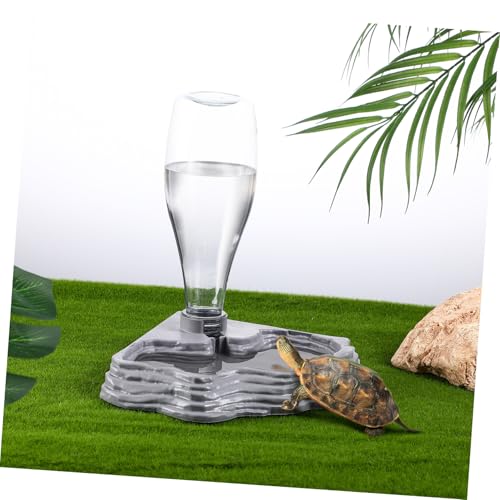 Balacoo Reptile Water Feeder - Automatic Reptile Water Dispenser, Reptile Food Dish Bowl for Turtle Bearded Dragons Lizards Accessories, Size 1, Grey