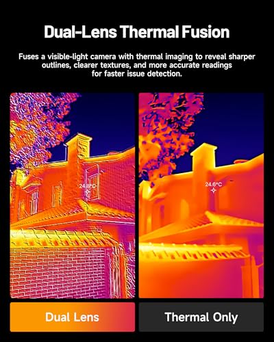 TOPDON TC001 Max Dual-Lens Thermal Camera for Any USB-C iPhone iPad Android | 512 x 384 TISR, 256 x 192 IR Resolution Imager, 25Hz Refresh Rate, -4°F~1022°F Temp Range, 40mK NETD, Blue
