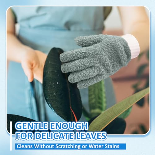 MIG4U Microfiber Dusting Gloves House Cleaning Glove for Blinds, Windows, Shutters, Furniture, and Car, Reusable Lint-Free Gray 2 Pairs S/M - color: Gray 2 Pairs, size: Small-Medium
