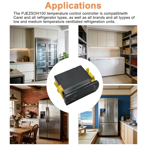 PJEZS0H100 Temperatur Controller Compatible with Carel and All Refrigerator Types,Digital Thermostat with Temperature Sensor Probe,115V, Mounting Hardware and Instructions - style: PJEZS0H100