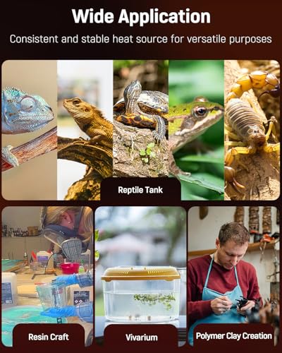 Pawfly 40 W Reptile Heat Pad with Thermostat 16.5 x 11 Inch Reptile Heating Pad Under Tank Terrarium Reptile Heat Mat for Turtles Frogs Snakes Lizards Geckos Hermit Crabs & Spiders - size: 40W (16.5 x 11 Inch) with Controller