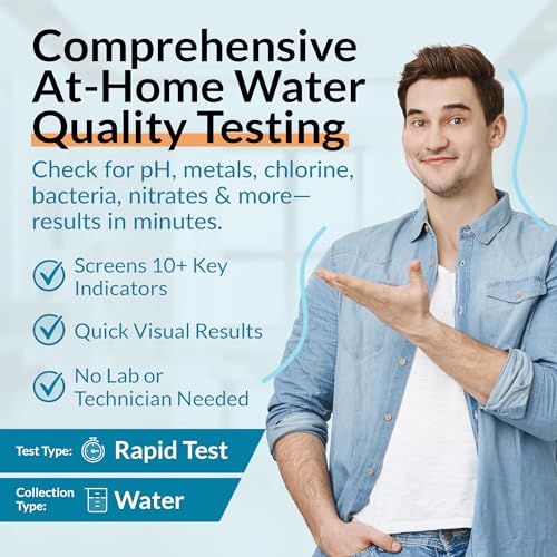 at-Home Water Quality Test Kit – Identify Drinking Water Purity for Your Family – Rapid 14-Parameter Results for Well, City, Tap, & More – Easy & Convenient