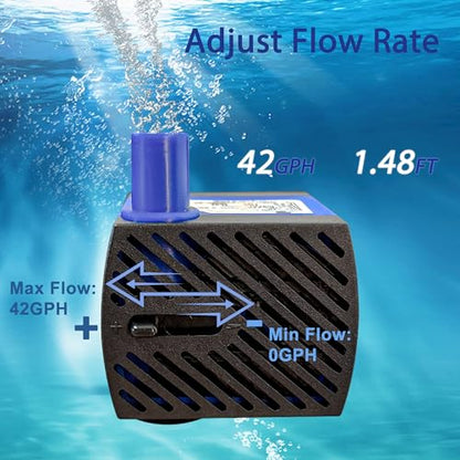 AC 110V Water Pump 2.5W 160L/H 42GPH High Lift 1.48ft Small Submersible Pump for humidifiers - color: 2.5w 160l/H