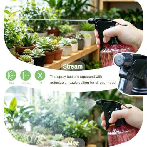 Glass Plant Mister 13.5 oz Fine Mist Plant Spray Bottle Amaranth | Adjustable Mist Nozzle PET Nozzle+Thickened Glass Bottle Gardening and Pet Cleaning, Water Misters Gifts for Plant Lovers - color: C-red