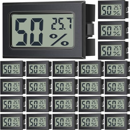 Kanayu 24 Pack Mini Digital Hygrometer Thermometers Indoor Humidity Monitor Temperature Humidity Gauge Meter with Fahrenheit for Greenhouse Garden Cellar Closet