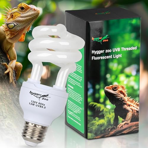 UVB Bulb 5.0 UVA UVB Reptile Light Bulb, 13W UVB Light for Reptiles UVB Lamp for Turtle Frog Snake Chameleon Ball Python Iguana Tank - size: 5.0-5.3 Inch