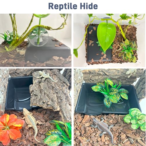 2 Pcs Humid Hideout Cave for Reptiles, Snake Hide for Ball Pythons, Gecko Hide, Leopard Geckos, Bearded Dragons,Compact Terrarium Decor with Easy-Clean Design (9.5"x6.7"x2.2" Large) - size: Large (2 Count)
