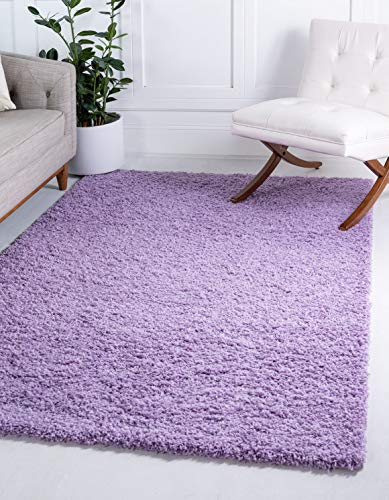 Unique Loom Solid Shag Collection Area Rug (2' x 3' 1" Rectangle, Lilac) - color: Lilac, size: 2' x 3'1" (Rectangular)