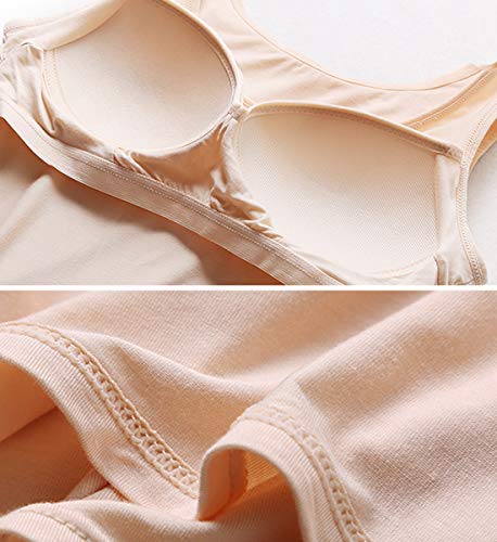 Camisoles for Women with Built in Bra,Basic Yoga Top Layering Tank Top Padded Bra Undershirt(S-3XL) - color: Beige-1 Pack, size: Large