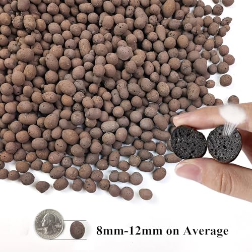 FANTIAN Clay Pebbles for Plants, 2 lbs Aquatic Plant Soil, 8-12 mm | Leca Clay Balls for Plants, Orchid Potting Mix, Soil Drainage, Used in Hydroponic Growing, Help with Root Development - color: Clay Pebbles