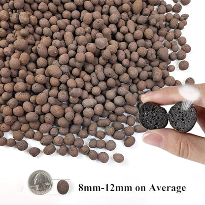 FANTIAN Clay Pebbles for Plants, 2 lbs Aquatic Plant Soil, 8-12 mm | Leca Clay Balls for Plants, Orchid Potting Mix, Soil Drainage, Used in Hydroponic Growing, Help with Root Development - color: Clay Pebbles