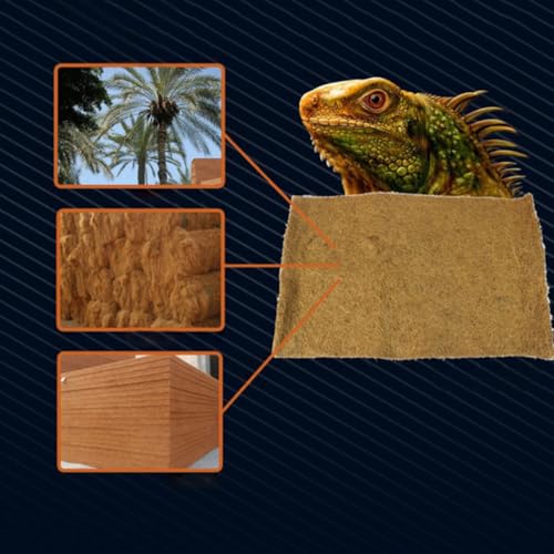 BESTonZON 2 Pcs Natural Coconut Fiber Reptile Bedding Mat Protects Reptile Limbs No Deformation Sturdy Coconut Material Pet Box and Microlandschaft Landscaping