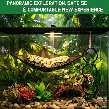 Snake Climbing Rings with Hammock, Reptile Enrichment Toys for Snakes | Suitable for All Kinds of Small Reptiles,Enrichment Rings for Small Ball Python Corn