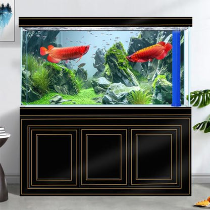 Marine Aquarium Background, Sea Rock Green Landscape Fish Tank Background, Nature Photo Terrarium Background 30X18IN with 8 EVA Double-Sided Tape - size: 30X18in/75X45cm