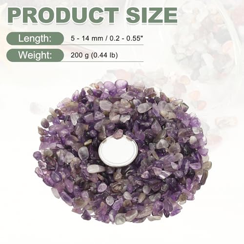 Crystal Chips Stone, 0.44 Lb Fluorite Gravel Rocks (Purple Amethyst, 5-14 Mm) - color: Purple, size: 5 - 14 mm