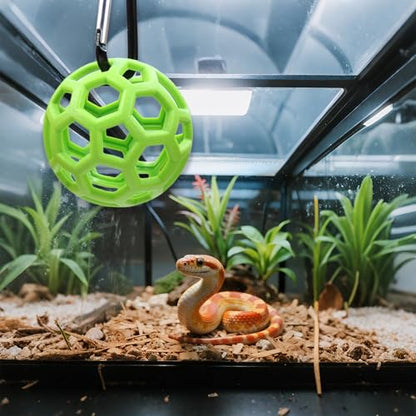 Slim Snake Climbing Ball, Snake Enrichment Snakes Balls with Hooks (Green) | Reptile Climbing Accessories, Feeding Ball, Must Not Deform, Jungle Gym Ball for Small Ball Python Playground Climbing Toys - color: Green