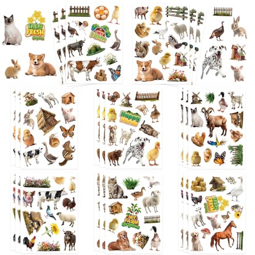 312Pcs Farm Animals Stickers, Cute Farm Barnyard Cow Sheep Horse Decorations Stickers for Scrapbooks Envelopes Cards Gifts Crafts Decor - style: Farm Animals