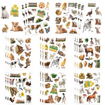 312Pcs Farm Animals Stickers, Cute Farm Barnyard Cow Sheep Horse Decorations Stickers for Scrapbooks Envelopes Cards Gifts Crafts Decor - style: Farm Animals