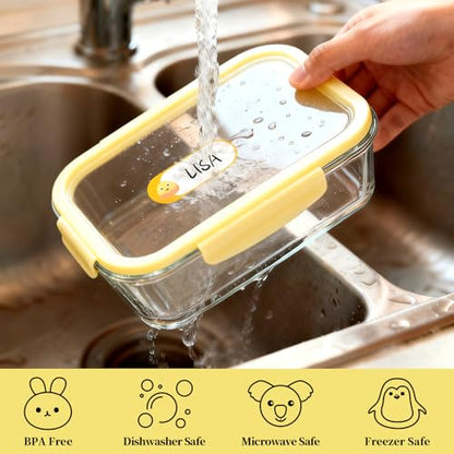 1 x 2.5 Inch Baby Bottle Labels, 22 Sheets, 528 PCS | Writable Animal Name Stickers, Resist Water , Freezer Conditions, Remove Cleanly from Reusable Bottles and Containers