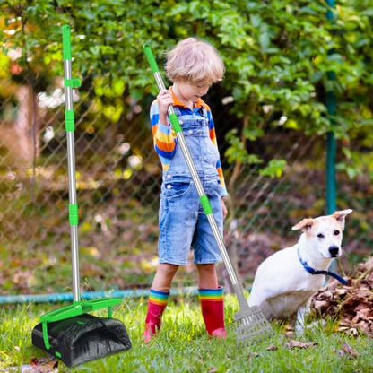 Eocnrhe Pooper Scooper with Bag Attachment, 50 inches Long Handle Pooper Scooper, Poop Scooper for Dogs, Dog Poop Scooper for Yard, Pooper Scooper for Large Dogs Heavy Duty, Poop Scooper Bin & Rake